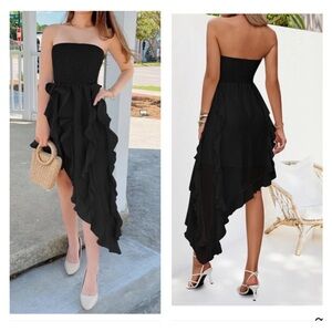 Elegant Black Strapless Dress